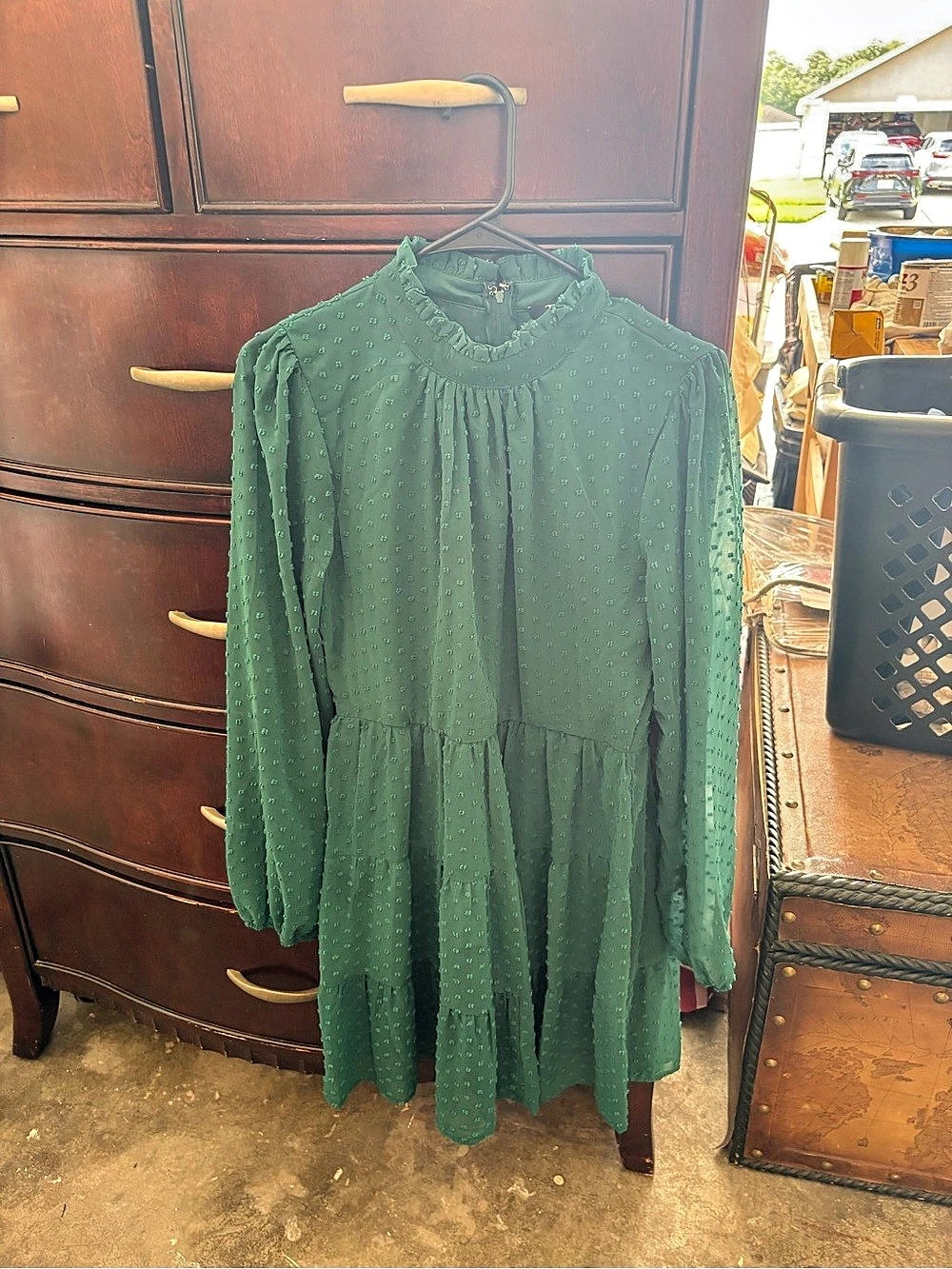 Trixxi Green Long Sleeve Mini Dress Like New